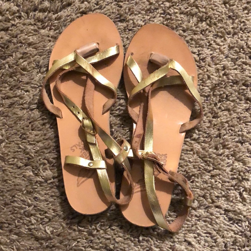 Ancient Greek sandals gold